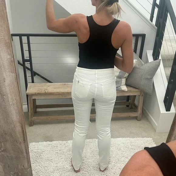 Joe’s Jeans White Distressed Skinny Jeans Mid Rise Ripped Denim | Size 28 - Picture 7 of 13